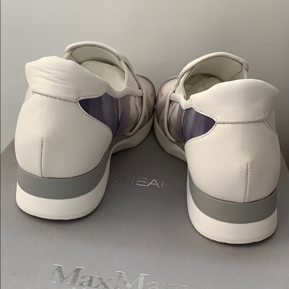 NEW MAX MARA MM 30 Neutro Gray Floral Sneakers - Picture 6 of 14